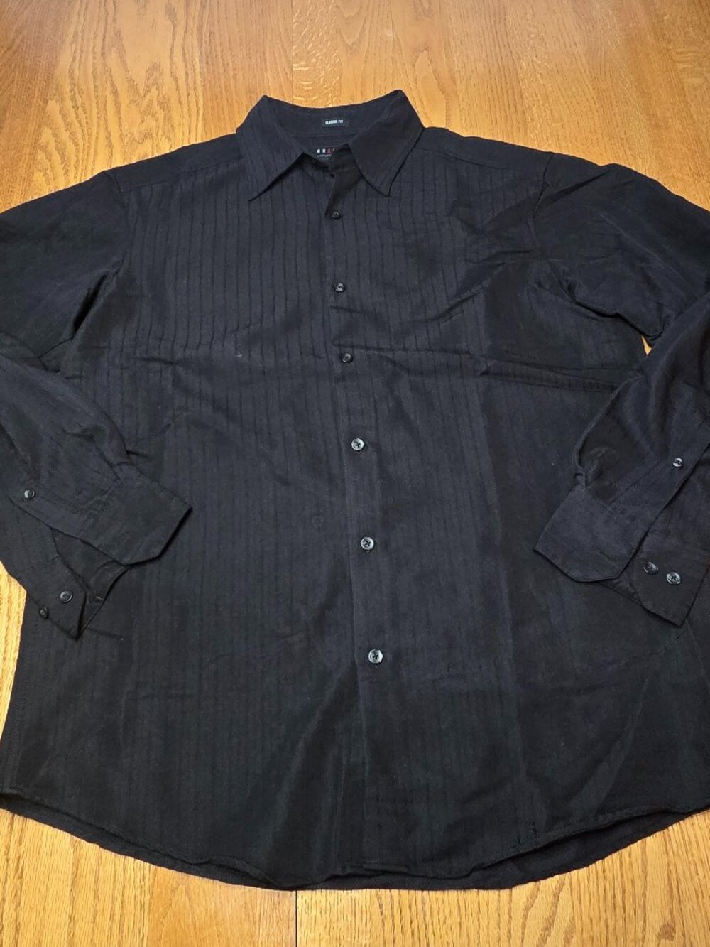 Axcess Classic Fit Black Button-down Long-sleeve Shirt Men Size Medium